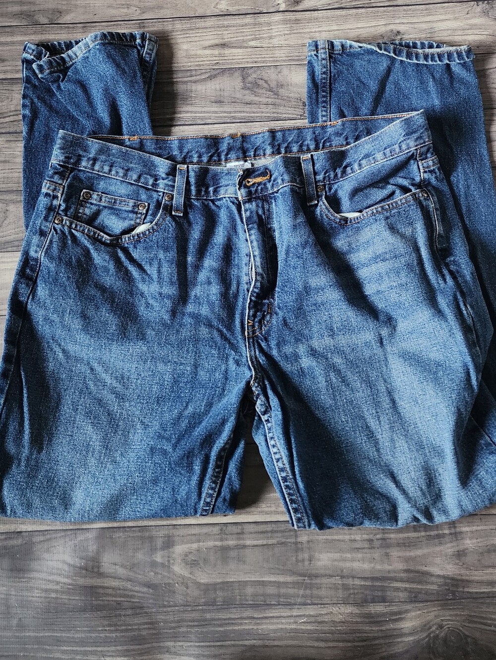 Faded Glory Classic Men's Blue Denim Jeans - Everyday Comfort 38x32